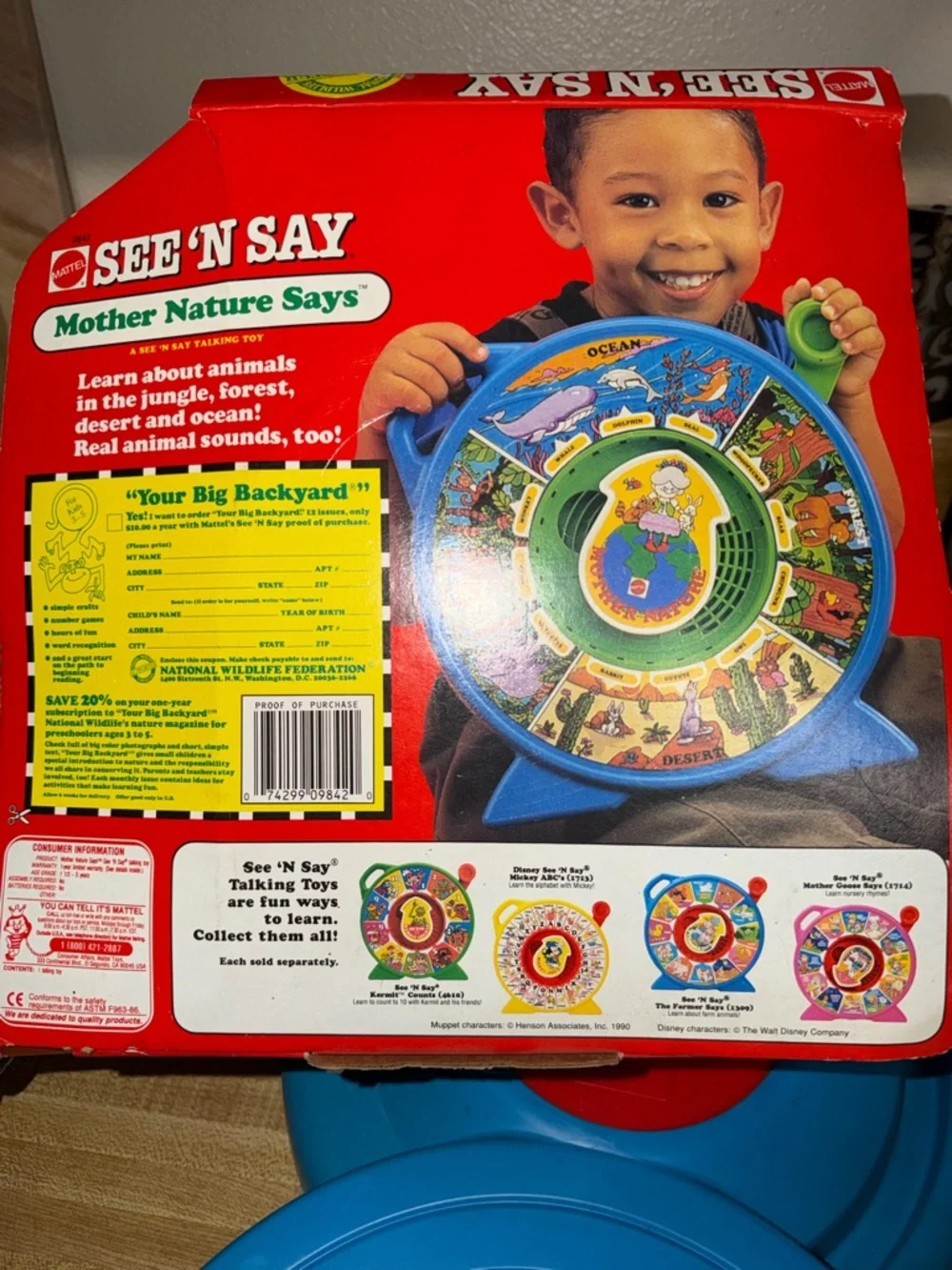 Vintage‎ 1990 Mattel SEE 'N SAY Mother Nature Says -  WORKS learning toys
